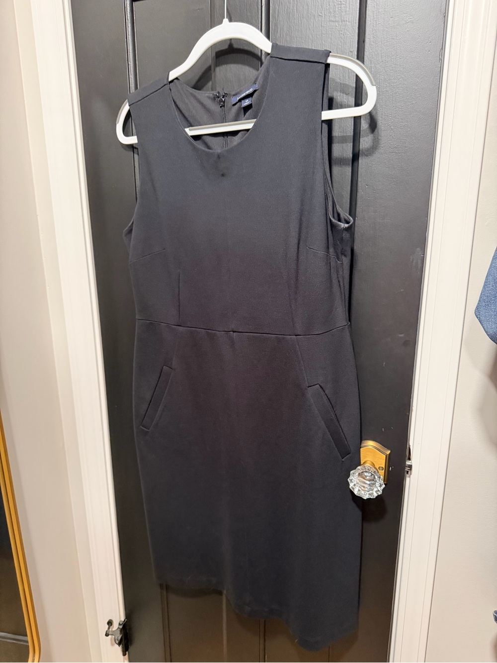 Lands' End Black Sleeveless Sheath Dress